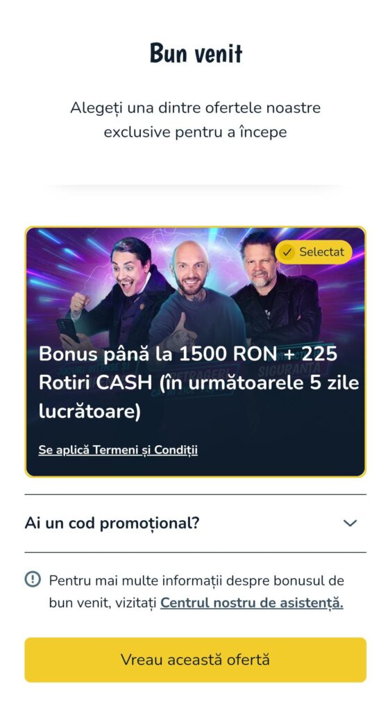 vlad cazino cod bonus înregistrare