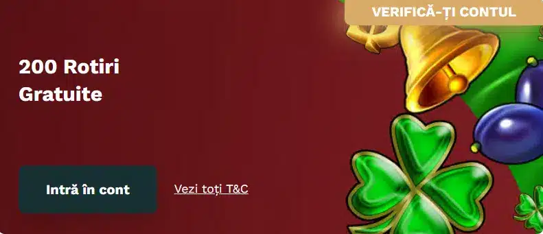 200 rotiri gratuite la verificare magic jackpot