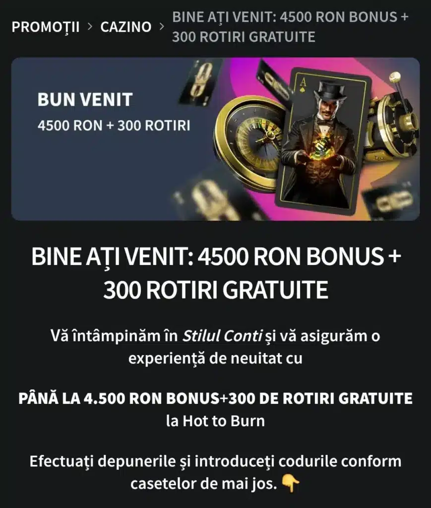 conticazino bonus la depunere 0225