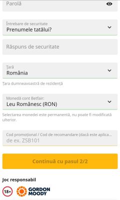 betfair cod bonus înregistrare